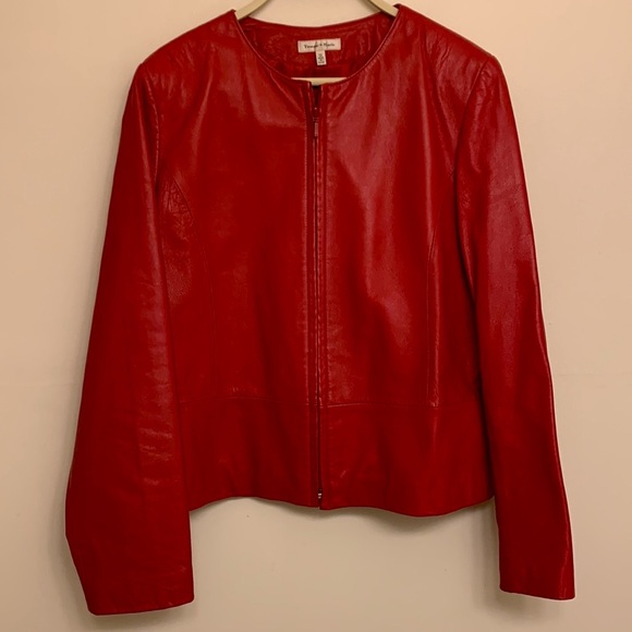 Genuine Leather Jacket Beautiful Red Perfect Fall Outfit - Picture 3 of 16